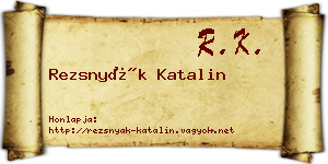 Rezsnyák Katalin névjegykártya